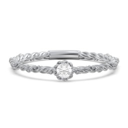 Twisted Band Stackable Ring with Gemstone