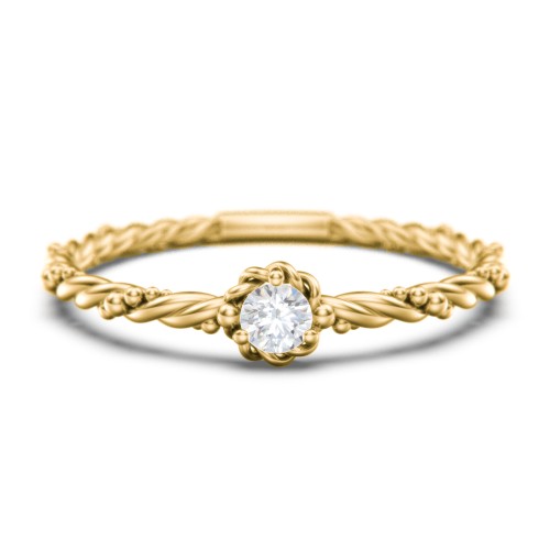 Twisted Band Stackable Ring with Gemstone