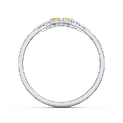 Filigree Heart Ring with Birthstones