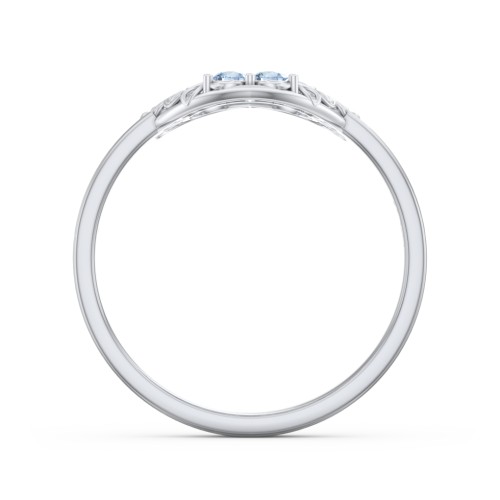 Filigree Heart Ring with Birthstones