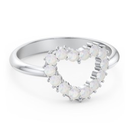 Couples Birthstone Heart Ring