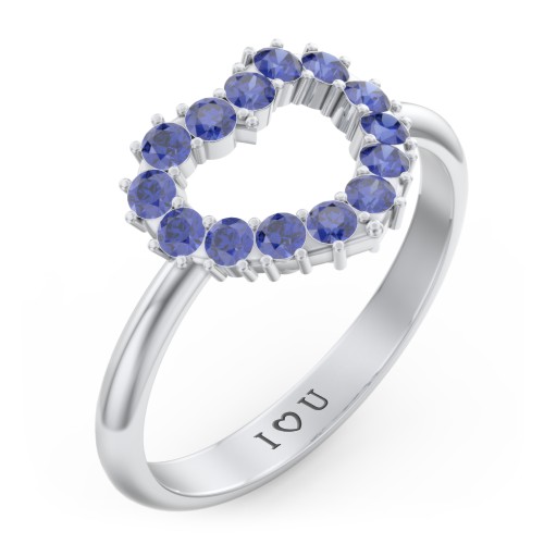 Couples Birthstone Heart Ring