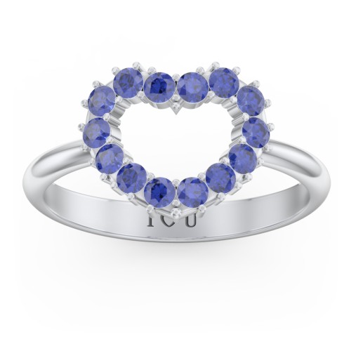 Couples Birthstone Heart Ring