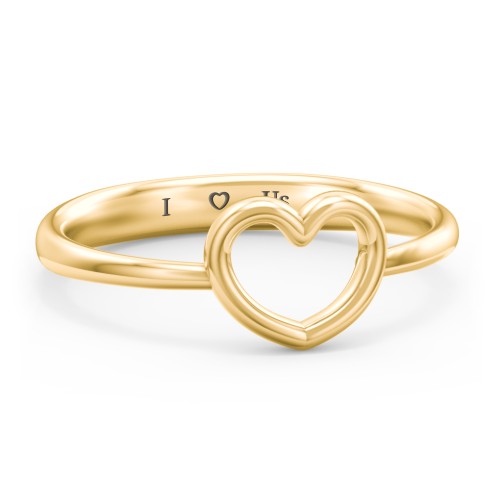 Open Heart Ring – 9kt Yellow Gold