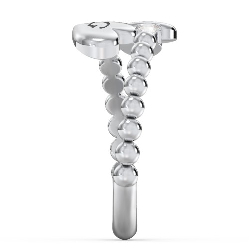 Engravable Double Heart Ring with Birthstones – Sterling Silver with Cubic Zirconia