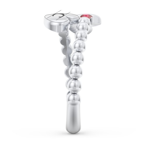 Engravable Double Heart Ring with Birthstones