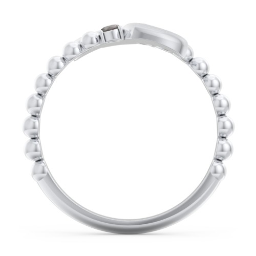 Engravable Double Heart Ring with Birthstones