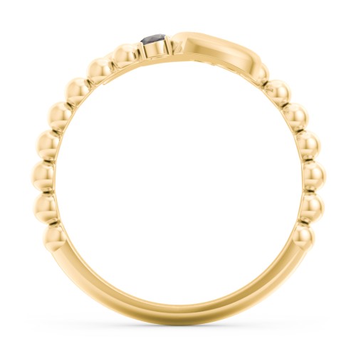 Engravable Double Heart Ring with Birthstones