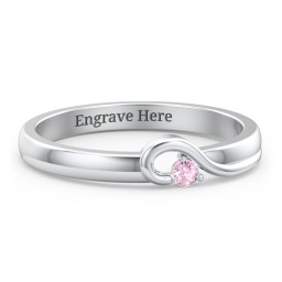 Half Heart Ring with Birthstone