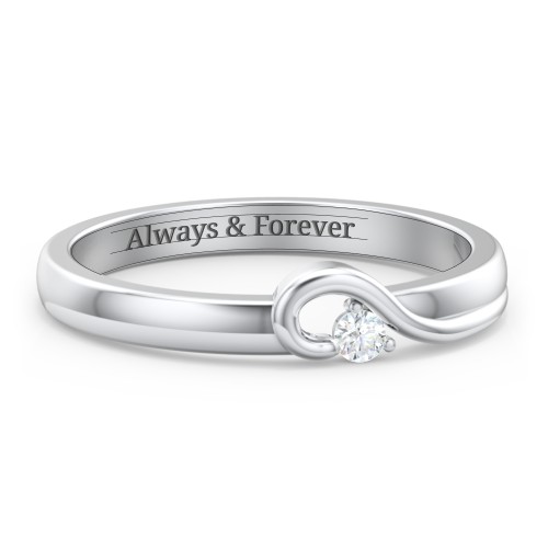Half Heart Ring with Birthstone