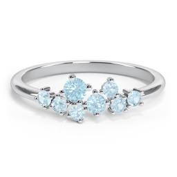 8-Stone Cluster Ring in 925 Sterling Silver with Blue Topaz