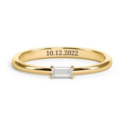 Engravable Baguette Ring with East-West Setting