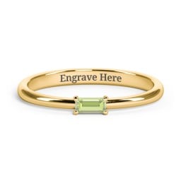 Engravable Baguette Ring with East-West Setting