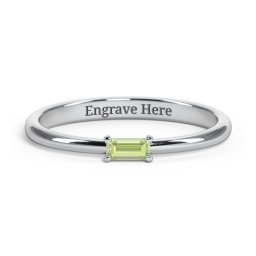 Engravable Baguette Ring with East-West Setting