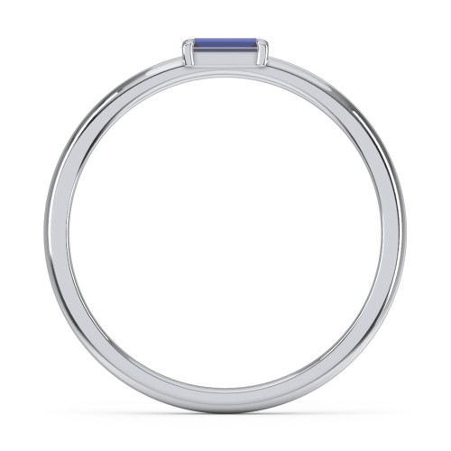 Engravable Baguette Ring with East-West Setting