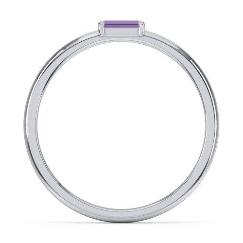 Engravable Baguette Ring with East-West Setting