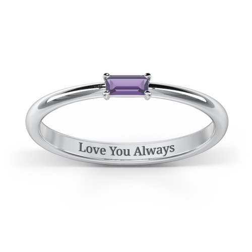 Engravable Baguette Ring with East-West Setting