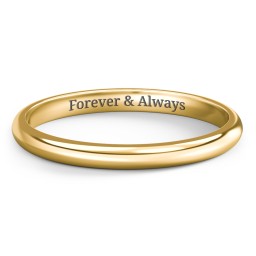 Classic Half Round Wedding Band - 2mm Width in 9K Solid Yellow Gold