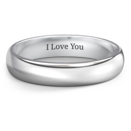Classic Half Round Wedding Band - 4mm Width in 925 Sterling Silver