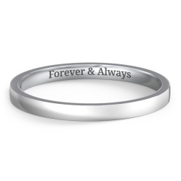 Classic Flat Wedding Band - 2mm Width in 925 Sterling Silver