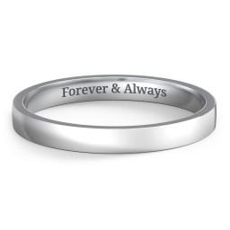 Classic Flat Wedding Band - 2.5mm Width in 925 Sterling Silver