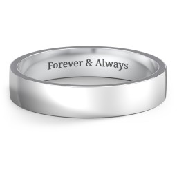 Classic Flat Wedding Band - 4mm Width in 925 Sterling Silver