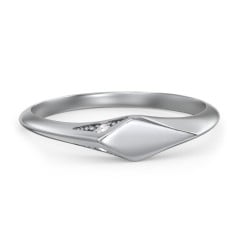 Women's Kite Signet Ring with Accents