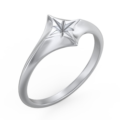 Women's North Star Signet Ring – Sterling Silver
