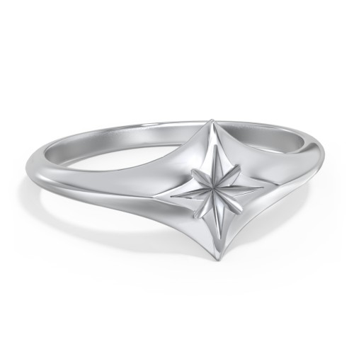Women's North Star Signet Ring – Sterling Silver