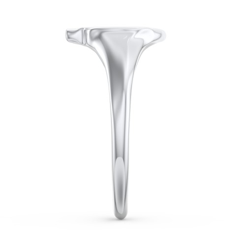 Women's Skull Signet Ring with Accent Stone