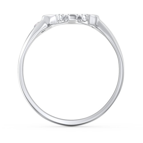 Women's Skull Signet Ring with Accent Stone – Sterling Silver with Opal