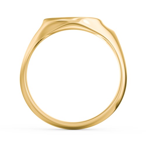 Women's Abstract Signet Ring with Accent Stone – 18K Gold Plated Silver with Ruby