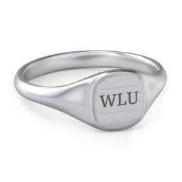 Women's Engravable Initial Square Signet Ring