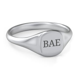 Women's Engravable Initial Square Signet Ring
