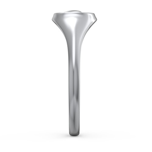 Women's Heart Signet Ring with Cold Enamel