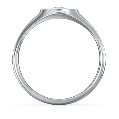 Women's Heart Signet Ring with Cold Enamel