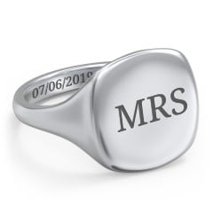 Women's Large Cushion Signet Ring