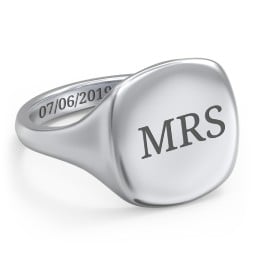 Women's Large Cushion Signet Ring