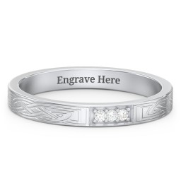 Celtic Trinity Knot Wedding Band with Accents