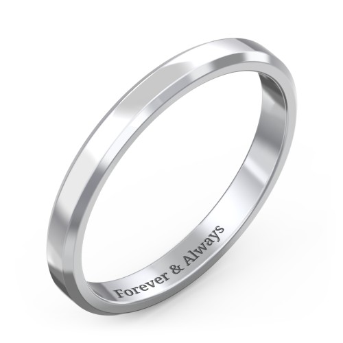 Beveled Edge Wedding Band – Sterling Silver