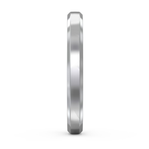 Beveled Edge Wedding Band – Sterling Silver