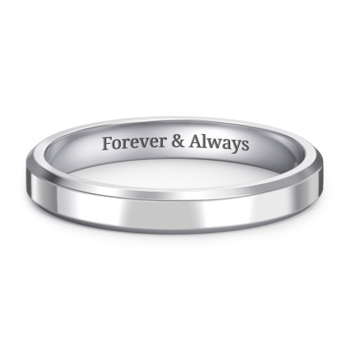 Beveled Edge Wedding Band – Sterling Silver