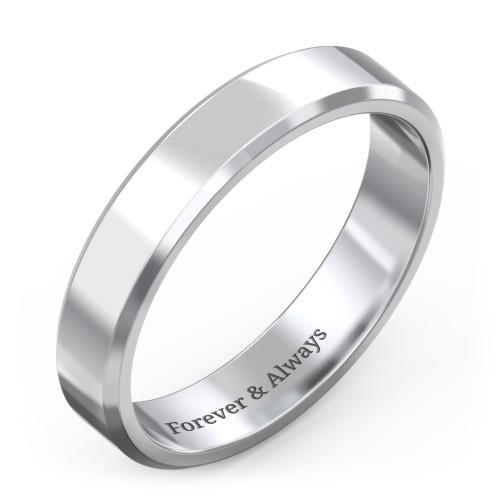 Women’s Beveled Edge Wedding Band – Sterling Silver