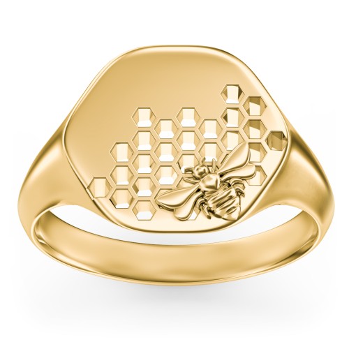 Women’s Bee Signet Ring – 9kt Yellow Gold
