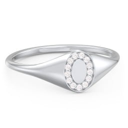 Women’s Oval Signet Ring with Accent Stones