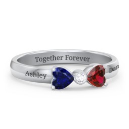 Birthstone Bow Ring with Bezeled Accent