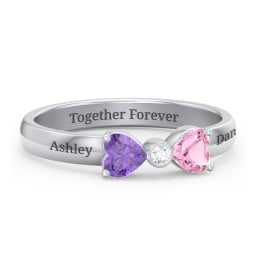 Birthstone Bow Ring with Bezeled Accent