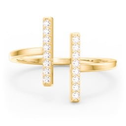 Double Bar Ring with Accents