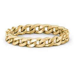 Curb Link Chain Ring in 9K Solid Yellow Gold