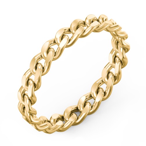 Curb Link Chain Ring – 9kt Yellow Gold